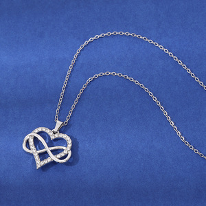 Ciondolo Elegante Minimalista di Lusso Europeo-Americano con Cuori Intrecciati, Simbolo di Amore <span class=keywords><strong>Infinito</strong></span>, Regalo di Alta Gamma - Product Image 4