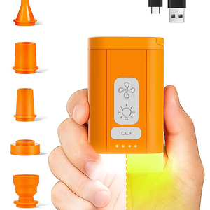 Mini pompe à air électrique avec lampe de <span class=keywords><strong>camping</strong></span> LED, gonfleur-dégonfleur sans fil rechargeable pour tente pneumatique, mini souffleur portable - Product Image 1