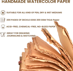 Premium Handmade Black Floral Embossed Leather Journal Deckle Edge Paper Vintage <b>Diary</b> <b>Notebooks</b> - Product Image 2