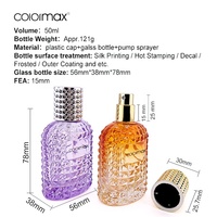 Bouteille de parfum en verre transparent de haute qualité 30ml 50ml 100ml cylindre de pulvérisateur à pompe rechargeable avec boîte-cadeau