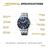 Montre de luxe Skmei 9335 pour homme, en acier inoxydable, montres à quartz coûteuses, Saat Erkek