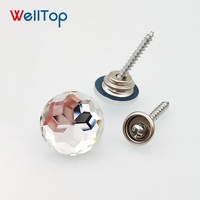 18.025 WELLTOP Boucle de décoration de meubles, Clou de canapé diamanté, Clou en verre à strass, Boutons en cristal pour sacs, Clous de rembourrage