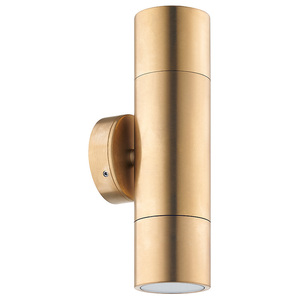 Natural Brass Upper And Lower Cylinder Wall Lamp Outdoor Waterproof GU10 Lamp Holder Lighting Courtyard Villa Cylinder Lamp