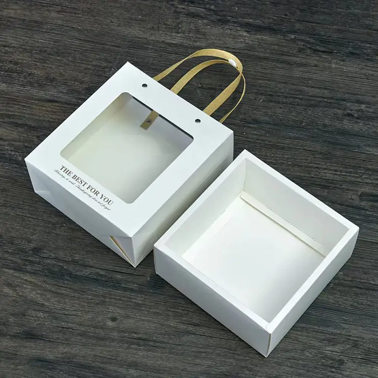 paper bag custom logo jewelry fashion handbags packaging boxes with clear windows