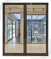 Porte d'entrée coulissante en aluminium noir de qualité supérieure Deioux avec verre Low-E à économie d'énergie pour projet de construction résidentielle