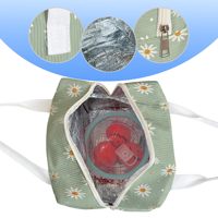 Sac isotherme en tissu de coton pour femme et homme, étanche avec fermeture éclair, sac à bandoulière, sac isotherme à lettres, pour le travail, l'université, les pique-niques et les activités de plein air