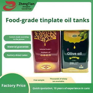 Barattolo in Latta Personalizzato 1L 2L 3L 4L Forma Piatta per Conservazione Olio Alimentare con Design Personalizzato Stampato UV - Product Image 3