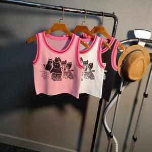 T-shirt a tubo femminile <span class=keywords><strong>Moda</strong></span> 2025 all'ingrosso senza cuciture Street Wear senza maniche lavorato a maglia corsetto Casual a costine nastro con nappe - Product Image 5