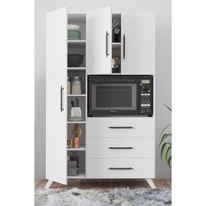 Aras White - Mueble Modular Simple y Moderno <span class=keywords><strong>de</strong></span> 3 Puertas y 3 Cajones, Ecológico, Multiusos para Apartamento, <span class=keywords><strong>Cocina</strong></span>, Baño, Despensa, Horno - Product Image 5