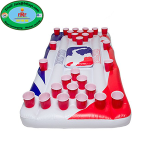 Table de beer pong gonflable en PVC pour piscine avec glacière intégrée, idéale pour les fêtes aquatiques - Product Image 3