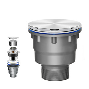 Kitchen Sink Drain Head Stainless Steel Pop-Up Core Bouncing Cup Drop-In Brushed Finish Easy To Clean - Product Image 1