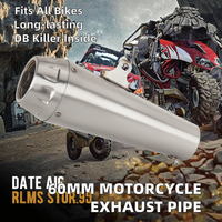 60mm 범용 스테인레스 스틸 오토바이 배기 머플러 새로운 DB 킬러 테일 파이프 (GSXR750 PCX RSV4 390ADV DUKE790 GTS300 R1 용)
