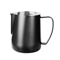 Pichet à lait pour latte art en acier inoxydable 304, design moderne et minimaliste, avec logo gravé au laser, bec verseur, outil à café