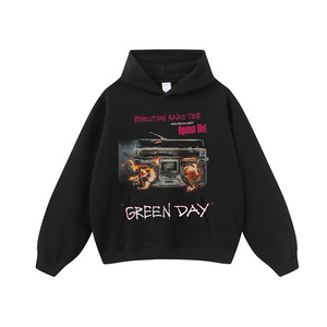 Sweat-shirt unisexe col rond imprimé vintage délavé style américain tendance streetwear effet vieilli pour l'hiver - Product Image 3