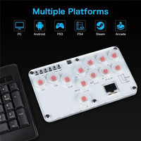 Controlador Hitbox sin Palanca, Palancas de Combate Personalizadas con 12 Teclas, Teclado Arcade con Todos los Botones para PS4, PS3, Switch, PC, Teclado RGB