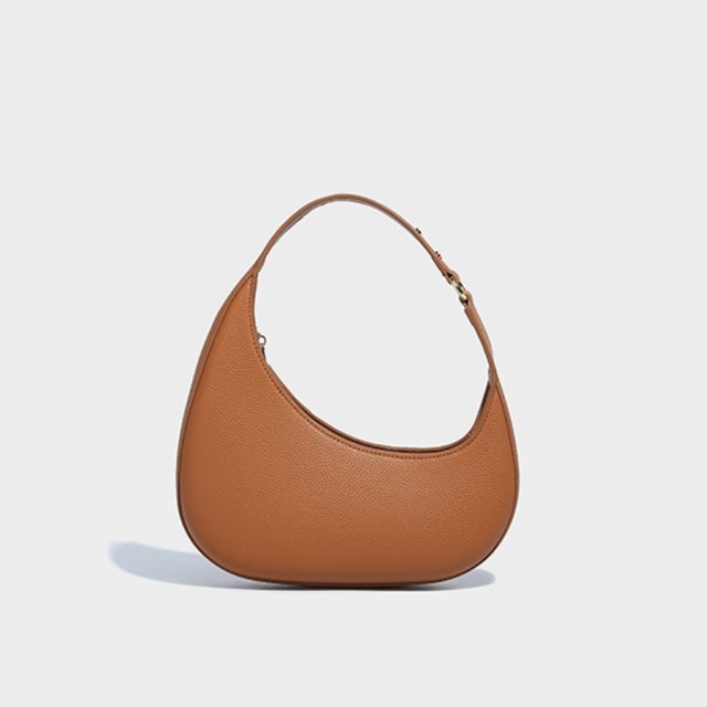 Women's High-End Durable Waterproof Crescent Fashion Bag New Designer Underarm Shoulder Handbag PU Leather Zipper Portable