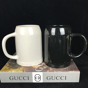 Mug à bière en céramique personnalisé avec logo, 15 oz, bord doré, 0,5 L/1 L, grande capacité - Product Image 4