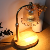 Walker Moderner Elektrischer Glas-Holz-Metall Kerzenerwärmer Einstellbare Helligkeit Duftende Aromatherapie Nachtlicht Umweltfreundlich