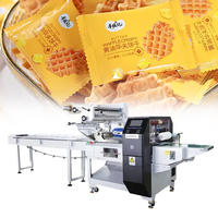 Machine d'emballage horizontale automatique à commande servo SZ-280 pour sachets oreillers, idéale pour l'industrie alimentaire et l'emballage commercial de gaufres