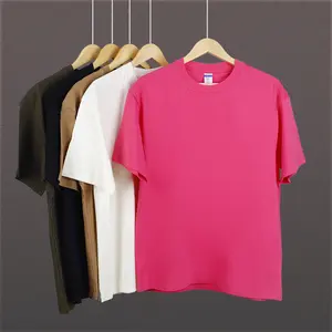 Bedrucktes T-Shirt rundhalsausschnitt schlicht schwergewicht 230 g reine Baumwolle washed kurze T-Shirts