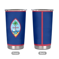Gobelet isotherme en acier inoxydable de 20 oz avec drapeau national de Guam, conçu sur mesure, tasse pratique pour la maison, le bureau, les courts trajets et l'usage quotidien