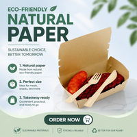 Boîte à emporter rigide de grande taille, en kraft, fabriquée sur mesure, respectueuse de l'environnement, en matériaux recyclés, de marque personnalisée, directement de l'usine, MOQ élevé