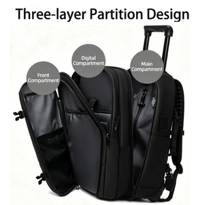 Expandable Anti Theft Auto Compress Trolley Backpack with TSA USB Removabla Air Bag Carry on <strong>Wheel</strong> Built in Pump Vacuum <strong>Rucksack</strong> - Product Image 2