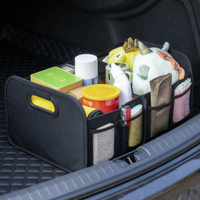 Organisateur de coffre de voiture, bac de rangement arrière avec panneaux de séparation amovibles pour accessoires et fournitures de véhicule