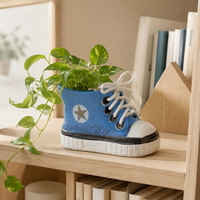 Pot à plantes en céramique en forme de chaussure montante, design minimaliste et écologique, pour succulentes, 7 couleurs, mignon, pour rangement de bureau, crayons, maison et jardin