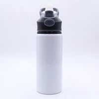 Bouteille d'eau sport portable en aluminium vierge pour sublimation, écologique, avec couvercle, pour boire directement, idéale pour la rentrée scolaire et la salle de sport - Grande Vente