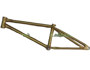 钛阳极氧化金色BMX自行车车架中国多彩