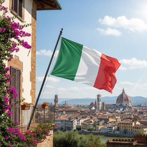 Drapeau italien 70X100 en satin pour usage extérieur - Product Image 3