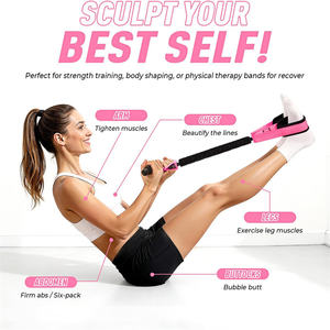 Bande de résistance à pédale améliorée et durable avec poignée, tubes en latex épaissis et pédale en tissu mousse souple - Product Image 2