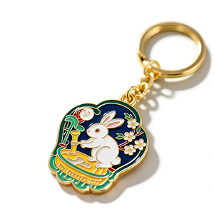 Portachiavi Coniglietto Luna Rosa Cartoonesco, Ciondolo per Borsa Regalo Festivo per Capodanno - Product Image 5