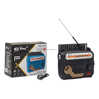 Radio d'urgence solaire à manivelle ELETREE PX-771 FM AM SW avec haut-parleur Bluetooth, lecteur MP3 USB TF et lampe torche LED