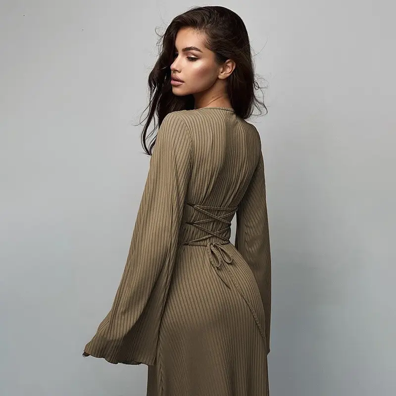 jersey knit skater dress Chic Staple Ribbed Knit Skater Dress