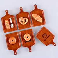 Plateau à pain rectangulaire en résine DIY, accessoires alimentaires miniatures pour maison de poupée, style goutte d'huile