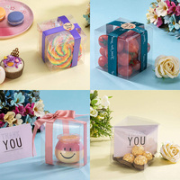 Boîtes d'emballage cadeaux en plastique transparent jetables, vente directe d'usine, pour desserts, chocolats, taille et forme personnalisables