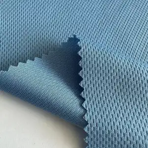 Wholesale Knitted Breathable Eyelet Mesh Fabric 100%polyester Solid Bird Eye Mesh Fabric For Ball Suit And T-shirt