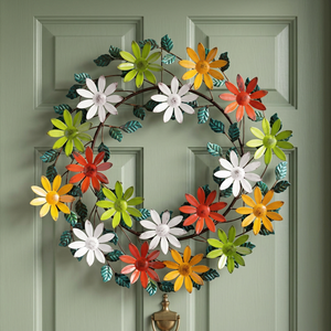 Corona de Flores Decorativa Redonda Hecha a Mano, Estilo Rústico, Sin Iluminación, Paquete Individual, Decoración Navideña Artesanal - Product Image 1