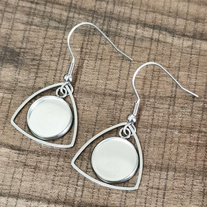 Geometric Drop <b>Earrings</b> Stainless Steel Triangular Shape Unisex Ear <b>Hooks</b> H1110 - Product Image 3