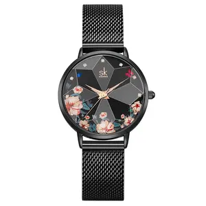 Tongshengke-Montre élégante en verre diamant pour femmes, bijoux à la mode, horloge Relogio Mujer K0127L