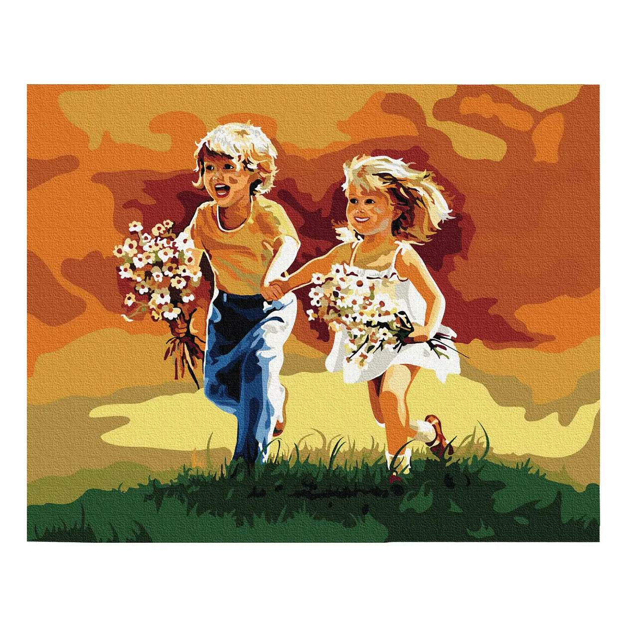 Newest happy outing digital painting children decorative paint by numbers canvas wall little boy girl manufacture painting