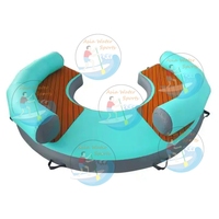 Plateforme flottante gonflable de 10 pieds, robuste, en tissu Drop-Stitch, pour 6 personnes, antidérapante, avec kit de réparation pour lac