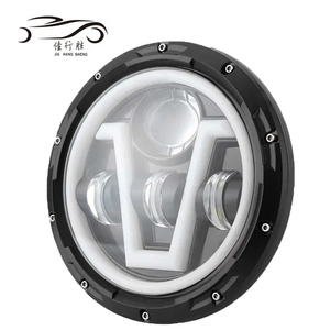 Jhs Phụ Kiện Xe Hơi V Hình Dạng 65W <span class=keywords><strong>LED</strong></span> Xe <span class=keywords><strong>LED</strong></span> H4 Đèn Pha Góc Mắt Trắng Vàng 7Inch Đèn Pha Vòng Cho Phổ Xe - Product Image 4
