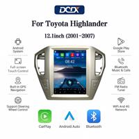 Radio para Auto con Pantalla Vertical de 12.1 Pulgadas para Toyota Highlander (2001-2007), con Sistema Multimedia Inalámbrico Android Auto y CarPlay