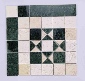 Mosaici Waterjet all'ingrosso di mattonelle di <span class=keywords><strong>mosaico</strong></span> di marmo bianco di Design moderno per la parete interna di Parquet caratteristica grafica - Product Image 2
