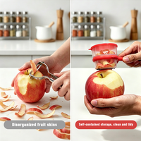 Keukenhulpje Herbruikbare Schiltool Aardappel Appel Fruit Schilverwijderaar Handmatige Groenteschiller met Opbergbak