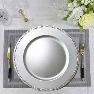 Assiettes en plastique écologiques dorées de 13 pouces pour mariage, hôtel, fête - Vaisselle en gros - Product Image 2