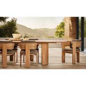 Chaise de meuble moderne sans bras pour l'extérieur chaise d'appoint de salle à manger haut de gamme chaise sans accoudoirs à cadre en bois de teck massif